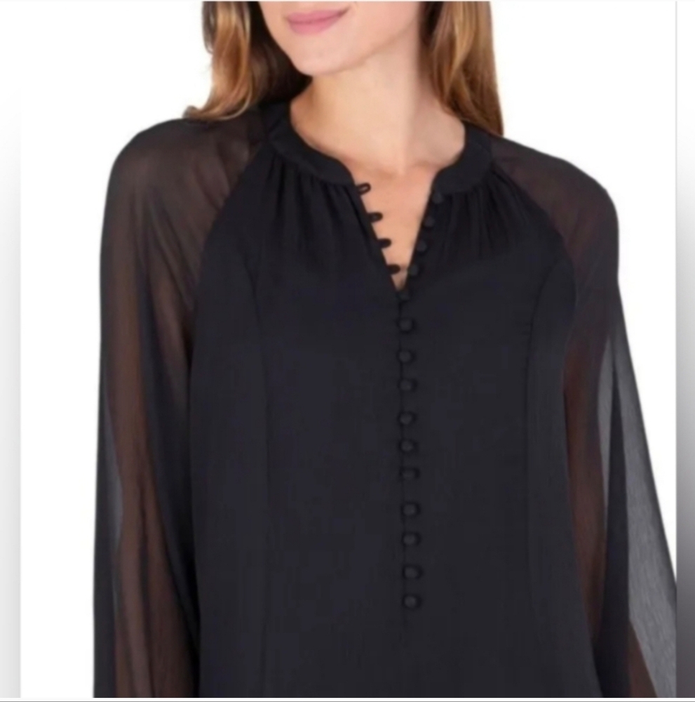 Joie Limited Edition Caviar Balloon Sleeve Dress Msrp $378 Sz L NWT - Picture 10 of 11